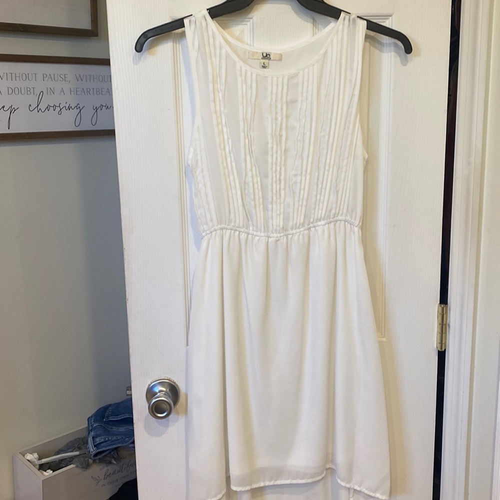 White belted dress.